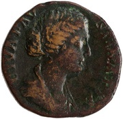 Sestertius - Faustina the Younger AETERNITAS S C obverse image