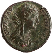 Sestertius - Faustina the Younger AETERNITAS S C obverse image