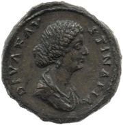 Sestertius - Faustina the Younger AETERNITAS S C; Victory obverse image