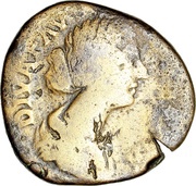 Sestertius - Faustina the Younger SIDERIBVS RECEPTA S C; Diana obverse image