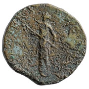 Sestertius - Faustina the Younger SIDERIBVS RECEPTA S C; Diana, Rome, 176-180 reverse image