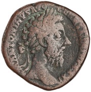 Sestertius - Marcus Aurelius IMP VIIII COS III P P S C; Annona obverse image