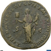 Sestertius - Marcus Aurelius LIBERALITAS AVG VII IMP VIIII COS III [P P] S C; Liberalitas, Rome, 177 reverse image