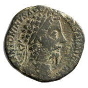 Sestertius - Marcus Aurelius PIETAS AVG IMP VIIII COS III P P S C; Pietas obverse image
