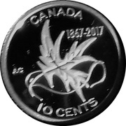 10 Cents - Elizabeth II Our home and native land; silver, Canada, 2017 reverse image