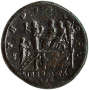 Sestertius - Commodus and Marcus Aurelius TR P II COS S C LIBERALITAS AVG; Liberalitas, Rome, 177 reverse image