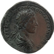 Sestertius - Commodus and Marcus Aurelius TR P II COS S C LIBERALITAS AVG; Liberalitas obverse image