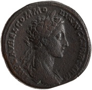 Sestertius - Commodus TR P II COS P P S C DE GERMANIS obverse image