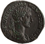 Sestertius - Commodus TR P II COS P P S C DE GERMANIS obverse image