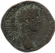 Sestertius - Commodus TR P II IMP II COS P P S C; Castor obverse image