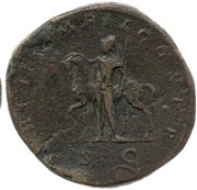 Sestertius - Commodus TR P II IMP II COS P P S C; Castor, Rome, 177 reverse image