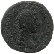 Sestertius - Commodus TR P II IMP II COS P P S C; Castor obverse image