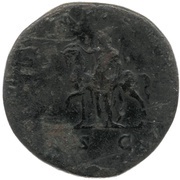 Sestertius - Commodus TR P II IMP II COS P P S C; Castor, Rome, 177 reverse image