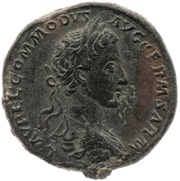 Sestertius - Commodus TR P II IMP II COS P P S C IVNONI SISPITAE; Juno Sospita obverse image