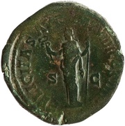 Sestertius - Marcus Aurelius FELICITAS AVG IMP VIIII COS III P P S C; Felicitas, Rome, 177-178 reverse image