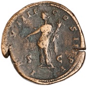 Sestertius - Marcus Aurelius IMP VIIII COS III P P S C; Aequitas, Rome, 177-178 reverse image