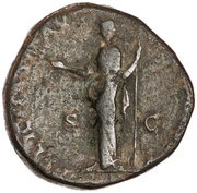 Sestertius - Marcus Aurelius FELICITAS AVG IMP VIIII COS III P P S C; Felicitas, Rome, 178-179 reverse image