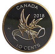 10 Cents - Elizabeth II 2017 Wing of Peace, Canada, 2018 reverse image
