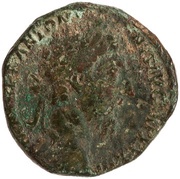 Sestertius - Marcus Aurelius FELICITAS AVG IMP X COS III P P S C; Felicitas obverse image