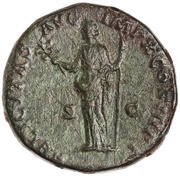 Sestertius - Marcus Aurelius FELICITAS AVG IMP X COS III P P S C; Felicitas, Rome, 179 reverse image
