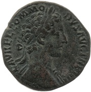 Sestertius - Commodus IMP II COS II P P S C; Minerva obverse image