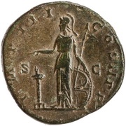 Sestertius - Commodus IMP III COS II P P S C; Minerva, Rome, 179 reverse image