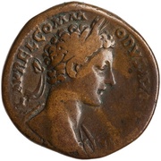 Sestertius - Commodus IMP III COS II P P S C; Minerva obverse image