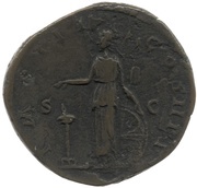 Sestertius - Commodus IMP III COS II P P S C; Minerva, Rome, 179 reverse image