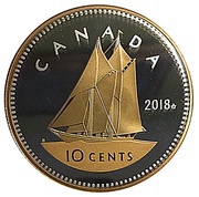 10 cents George VI, Posthume Legacy of the Dime - 1947 reverse image