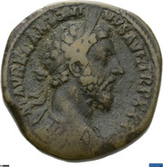Sestertius - Marcus Aurelius VIRTVS AVG IMP X COS III P P S C; Virtus obverse image