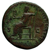 Sestertius - Commodus IMP III COS II P P S C IOVI VICTORI; Jupiter and Victory, Rome, 179-180 reverse image