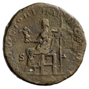 Sestertius - Commodus IOVI VICTORI IMP III COS II P P S C; Jupiter and Victory, Rome, 179-180 reverse image