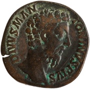 Sestertius - Marcus Aurelius Divus CONSECRATIO S C obverse image