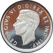 10 Cents In the name of George VI; Bluenose obverse image