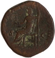 Sestertius - Commodus TR P VII IMP IIII COS III P P S C; Jupiter and Victory, Rome, 181-182 reverse image