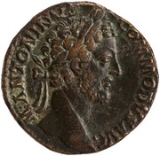 Sestertius - Commodus TR P VII IMP IIII COS III P P S C; Roma and Victory obverse image