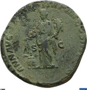 Sestertius - Commodus ANN AVG TR P VII IMP IIII COS III P P S C; Annona, Rome, 181-182 reverse image