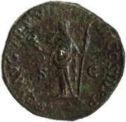 Sestertius - Commodus FEL AVG TR P VII IMP IIII COS III P P S C; Felicitas, Rome, 181-182 reverse image