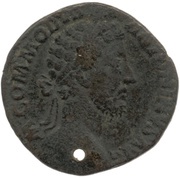 Sestertius - Commodus TR P VII IMP V COS III P P S C; Jupiter and Victory obverse image