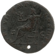 Sestertius - Commodus TR P VII IMP V COS III P P S C; Jupiter and Victory, Rome, 182 reverse image