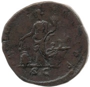 Sestertius - Commodus TR P VII IMP V COS III P P S C; Annona, Concordia, and Victory, Rome, 182 reverse image
