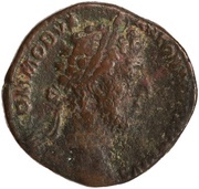 Sestertius - Commodus TR P VIII IMP VI COS IIII P P S C; Jupiter and Victory obverse image