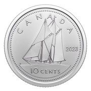 10 Cents In the name of Elizabeth II; Bluenose, Canada, 2023 reverse image