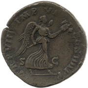 Sestertius - Commodus TR P VIII IMP VI COS IIII P P S C; Victory, Rome, 183 reverse image