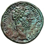 Sestertius - Commodus TR P VIII IMP VI COS IIII P P S C; Victory obverse image