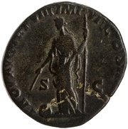 Sestertius - Commodus PROV AVG P M TR P VIII IMP VI COS IIII P P S C; Providentia, Rome, 183 reverse image