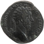 Sestertius - Commodus TEMPORVM FELICITAS TR P VIII IMP VI COS IIII P P S C; Four Seasons obverse image