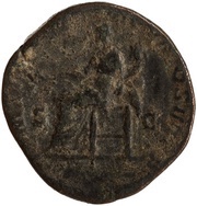 Sestertius - Commodus P M TR P VIIII IMP VI COS IIII P P S C; Pax, Rome, 183-184 reverse image