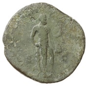 Sestertius - Commodus TR P VIIII IMP VI COS IIII P P S C; Apollo, Rome, 183-184 reverse image