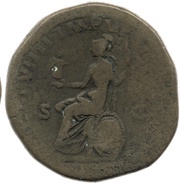 Sestertius - Commodus TR P VIIII IMP VI COS IIII P P S C; Roma and Victory, Rome, 183-184 reverse image